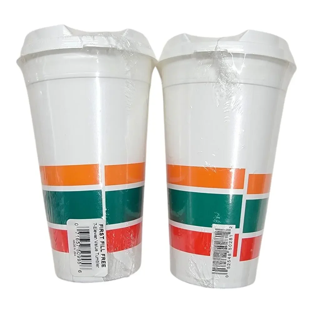 7-Eleven OG To-Go Reusable Coffee 16oz Tumbler Cup Travel Mug 2 Pack Sealed USA